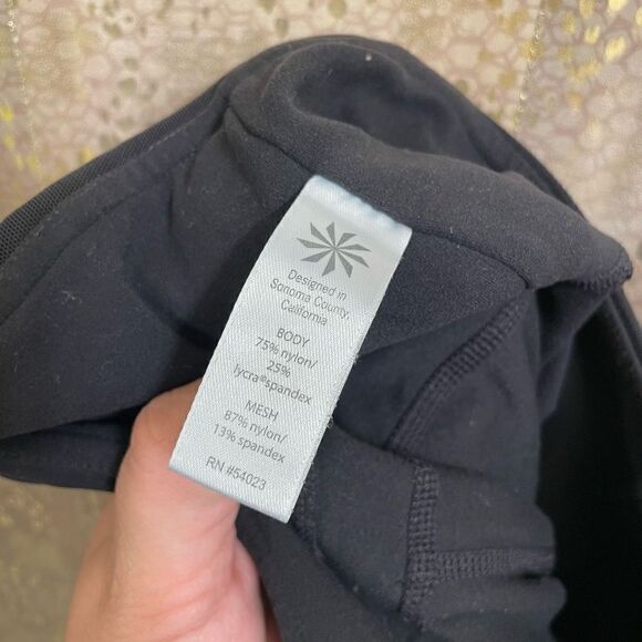 Athleta Black High Rise Peekaboo Mesh 7/8 Leggings, Small - Picture 8 of 10
